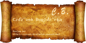 Czövek Boglárka névjegykártya